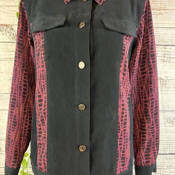 Koos of Course! Blazer Jacket size Small Purple Black Artsy Career Casual - Picture 7 of 14